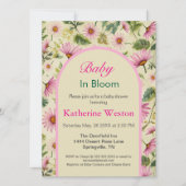 Invitation Baby shower floral de printemps élégant (Devant)
