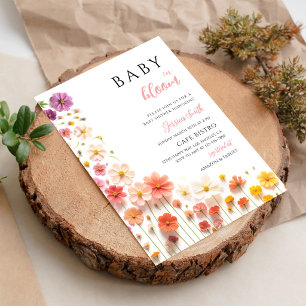 Invitation Baby Shower Floral de Printemps Fleur Sauvage