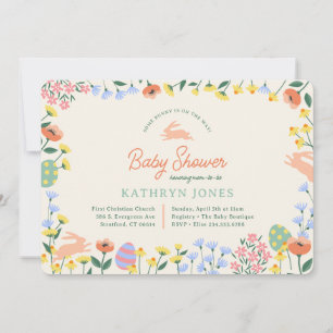 Invitation Baby shower floral de printemps moderne