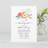 Invitation Baby shower floral de printemps par courrier (Debout devant)