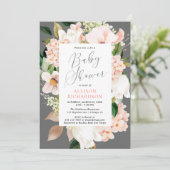 Invitation baby shower floral de printemps rose pâle (Debout devant)