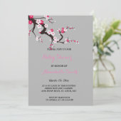 Invitation Baby shower floral de rose élégant de fleurs de (Debout devant)