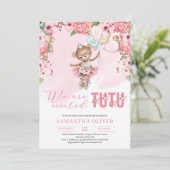 Invitation Baby shower floral de Tedy bear tutu (Debout devant)