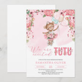 Invitation Baby shower floral de Tedy bear tutu (Devant / Derrière)