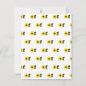 Invitation Baby shower floral de tournesol (Dos)