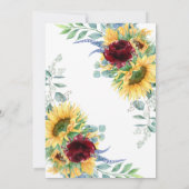 Invitation Baby shower floral de tournesol d'aquarelle (Dos)