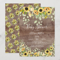 Baby shower floral de tournesol d'automne rustique