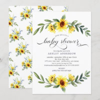 Baby shower floral de tournesol jaune joyeux