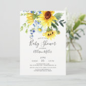 Invitation Baby shower floral de tournesol jaune joyeux (Debout devant)