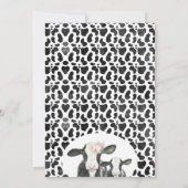 Invitation Baby shower floral de veau blanc noir Boho (Dos)