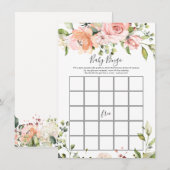 Invitation Baby shower Floral de verdure Bingo Game Invitatio (Devant / Derrière)