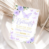 Invitation Baby shower floral d'éléphant violet