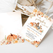 Invitation Baby shower Floral des animaux de bois