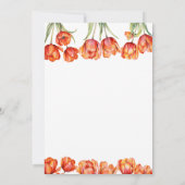 Invitation Baby shower Floral des Tulipes Oranges modernes (Dos)