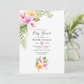Invitation Baby shower floral d'été tropical (Debout devant)