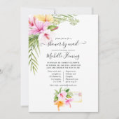 Invitation Baby shower floral d'été tropical par la poste (Devant)
