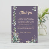 Invitation Baby shower floral d'eucalyptus moderne merci (Debout devant)