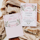 Invitation Baby shower floral d'hiver Coquette Pink Bow Arch