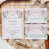 Invitation Baby shower floral d'hiver Coquette Pink Bow Arch