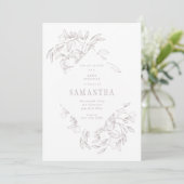 Invitation Baby shower floral diamant romantique (Debout devant)