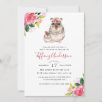 Baby Shower Floral Douce Maman Et Souris Bébé