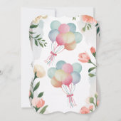 Invitation Baby shower floral doux rose (Dos)