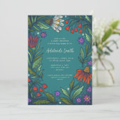 Invitation Baby shower Floral Dusk Romance (Debout devant)
