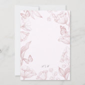 Invitation Baby shower floral élégant moderne Boho rose fille (Dos)