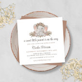 Invitation Baby shower Floral Eléphant Boho mignon