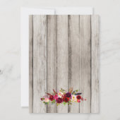 Invitation Baby shower floral en bois de pot de mason rustiqu (Dos)