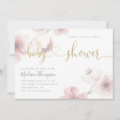 Invitation Baby shower Floral en fleurs de cerisier mou (Devant)