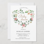 Invitation Baby shower floral en fleurs de minuit (Devant)