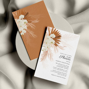 Invitation Baby shower floral en laiton Pampas