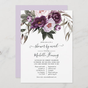 Invitation Baby shower floral en velours profond par courrier