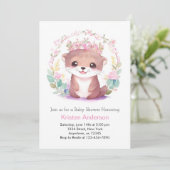 Invitation Baby shower floral Enchanted (Debout devant)