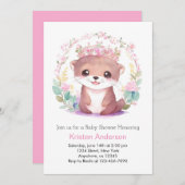 Invitation Baby shower floral Enchanted (Devant / Derrière)