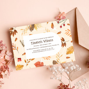 Invitation Baby shower floral et botanique rustique