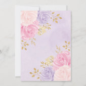 Invitation Baby shower Floral Fairy Pink violet (Dos)