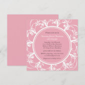 Invitation Baby shower floral fantaisie (blanc/ros (Devant / Derrière)