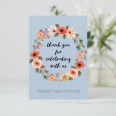Invitation Baby shower Floral Faveur Signal Merci (Debout devant)