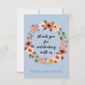 Invitation Baby shower Floral Faveur Signal Merci (Dos)