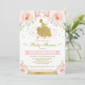 Invitation Baby shower Floral féminin de Cinderella Princess  (Debout devant)