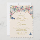 Invitation Baby shower Floral Field Élégant Or Moderne (Devant)