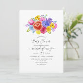 Invitation Baby shower Floral Fiesta (Debout devant)