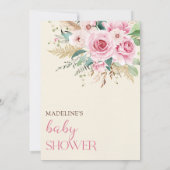 Invitation Baby shower Floral fleur sauvage (Dos)