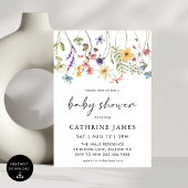 Invitation Baby shower Floral Fleur sauvage