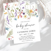 Invitation Baby shower Floral Fleur sauvage