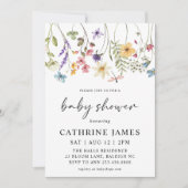 Invitation Baby shower Floral Fleur sauvage (Devant)