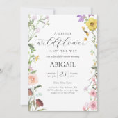 Invitation Baby shower Floral Fleur sauvage Aquarelle moderne (Devant)
