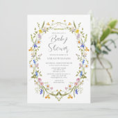 Invitation Baby shower Floral fleur sauvage Boho (Debout devant)